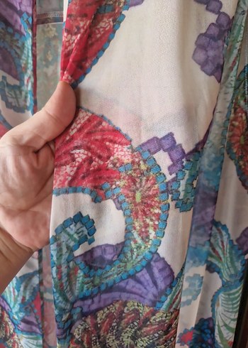 Diğer Bohem Çok Renkli Uzun Kolsuz Kimono