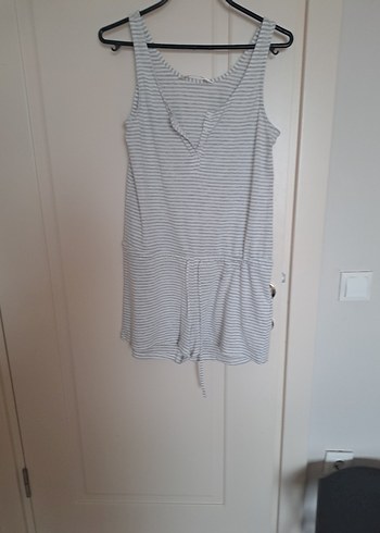 Gri Çizgili  Midi Tulum - Görsel 2