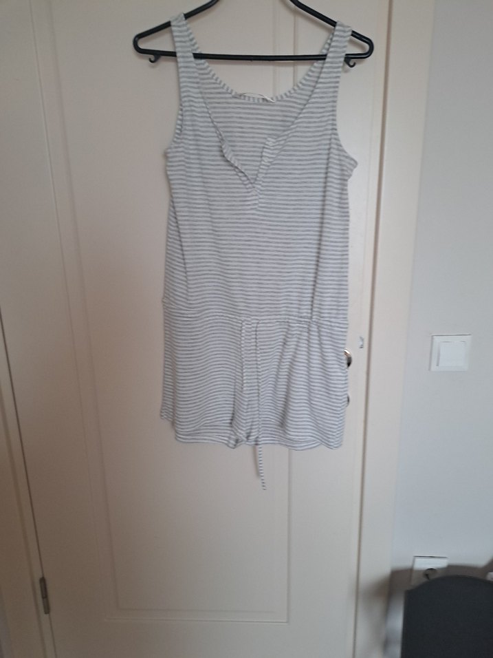 Gri Çizgili  Midi Tulum - Görsel 2