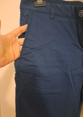 Lacivert Kemerli Erkek Kot Şort - Görsel 3