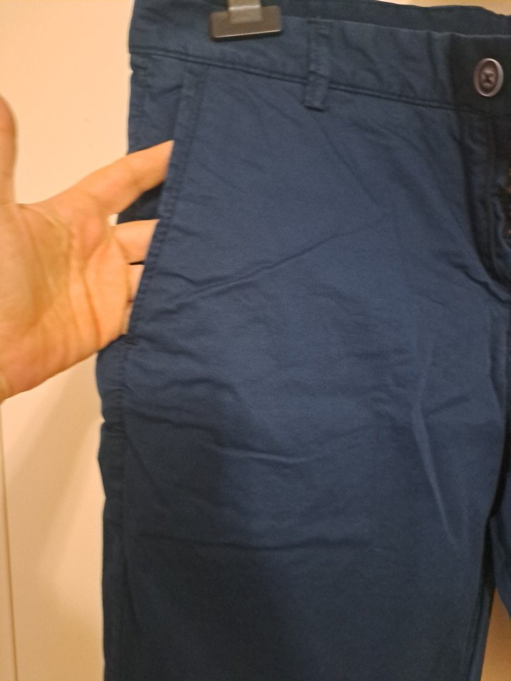 Lacivert Kemerli Erkek Kot Şort - Görsel 3