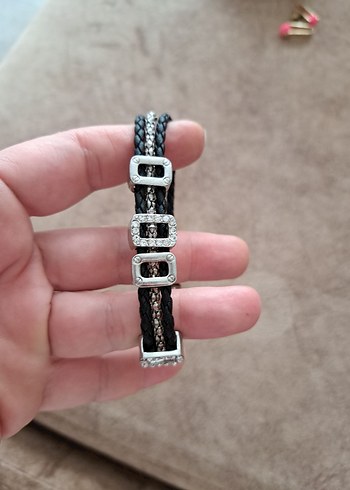 Tokalı Yılan Desenli Siyah Bileklik - Görsel 3