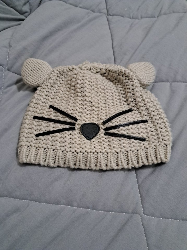 Gri Nakışlı Örgü Çocuk Bere - Görsel 3