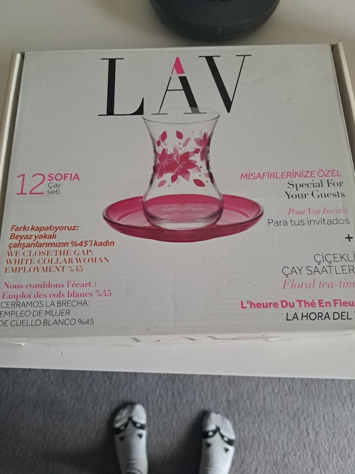 LAV Pembe Çiçekli 12 Parça Çay Seti - Görsel 2