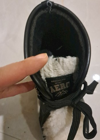 AERO Siyah deri  Kürklü Kadın Bot - Görsel 5