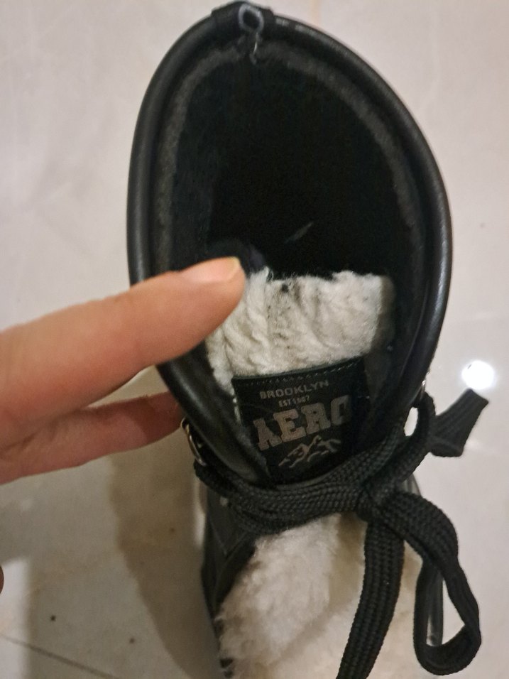 AERO Siyah deri  Kürklü Kadın Bot - Görsel 5