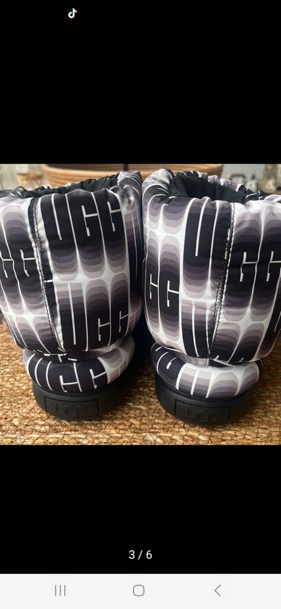 UGG Gri Batik Desenli Kadın Dolgu Topuk Bot - Görsel 2