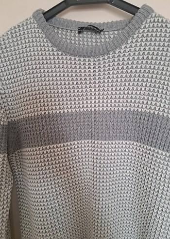 Gri Örgü Erkek Sweatshirt Uzun Kollu - Görsel 4