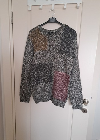 mavi marka Gri Desenli Örgü Kadın Kazak - Görsel 2