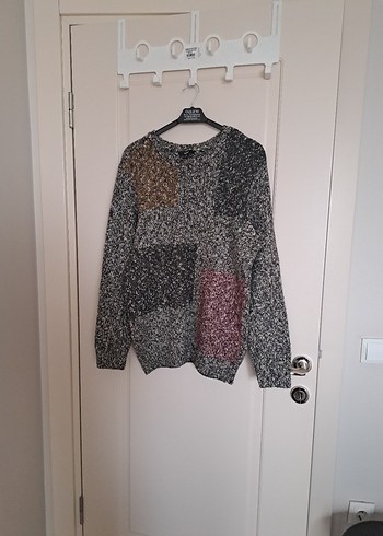 mavi marka Gri Desenli Örgü Kadın Kazak - Görsel 4