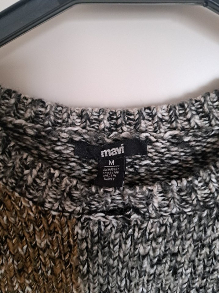 mavi marka Gri Desenli Örgü Kadın Kazak - Görsel 3