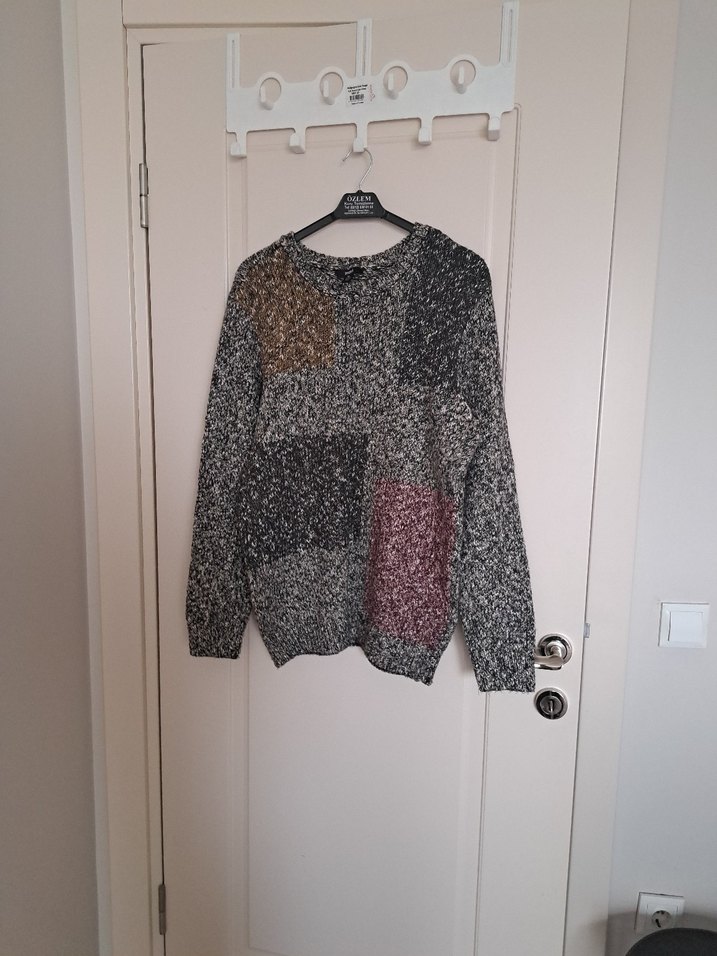 mavi marka Gri Desenli Örgü Kadın Kazak - Görsel 4