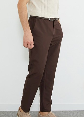 Diğer Kahverengi Beli Lastikli Jogger Pantolon