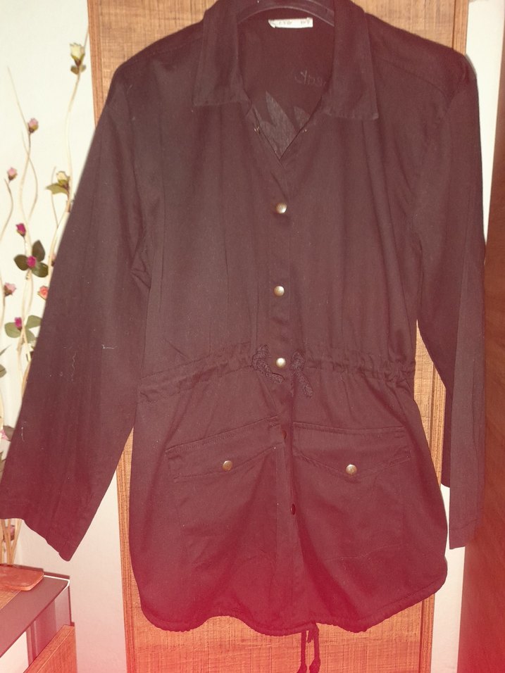 Bohem Siyah Baskılı Uzun Kollu Hamile Ceketi - Görsel 5