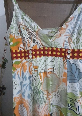 Collezione Kadın Pastel Çok Renkli Bağlama Desenli Elbise