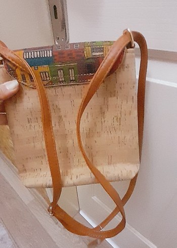 Renkli Baskılı Deri Bohem Kadın Çanta - Görsel 3