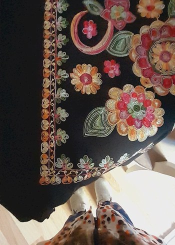 Boncuk İşlemeli Bohem Kadın Şal - Görsel 4