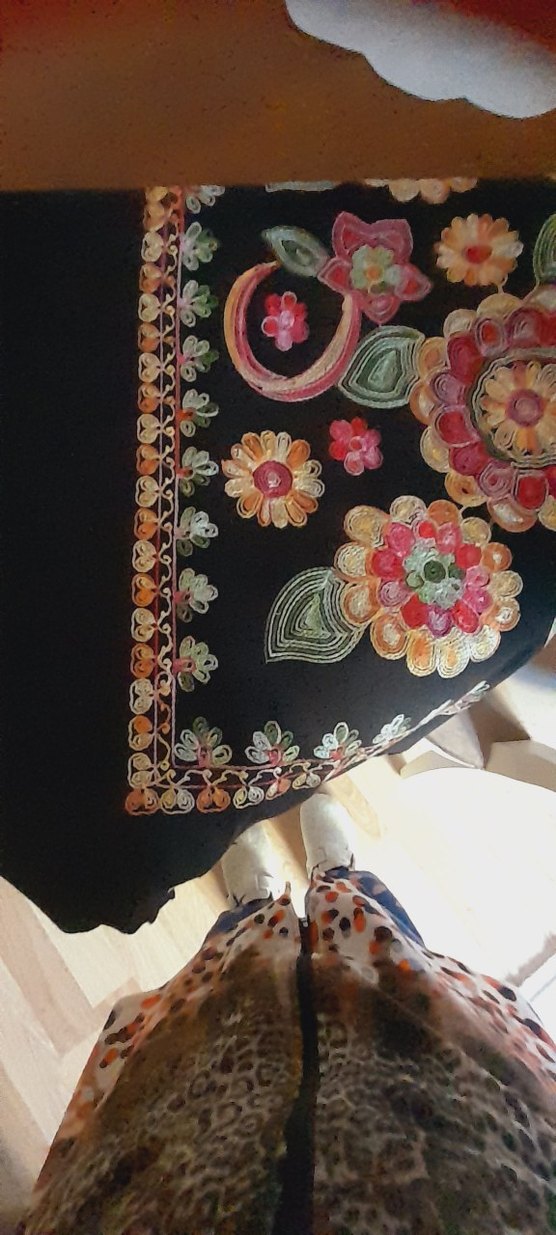 Boncuk İşlemeli Bohem Kadın Şal - Görsel 4