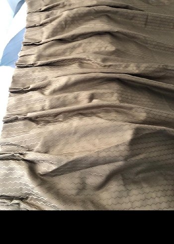 Bej Düz Perde 110 cm  en 255 boy ölçüleri 2 parça - Görsel 3