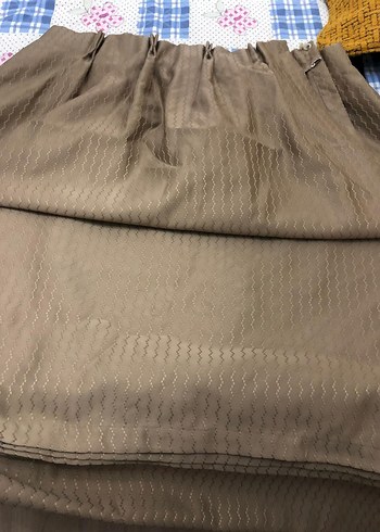 Bej Düz Perde 110 cm  en 255 boy ölçüleri 2 parça - Görsel 4