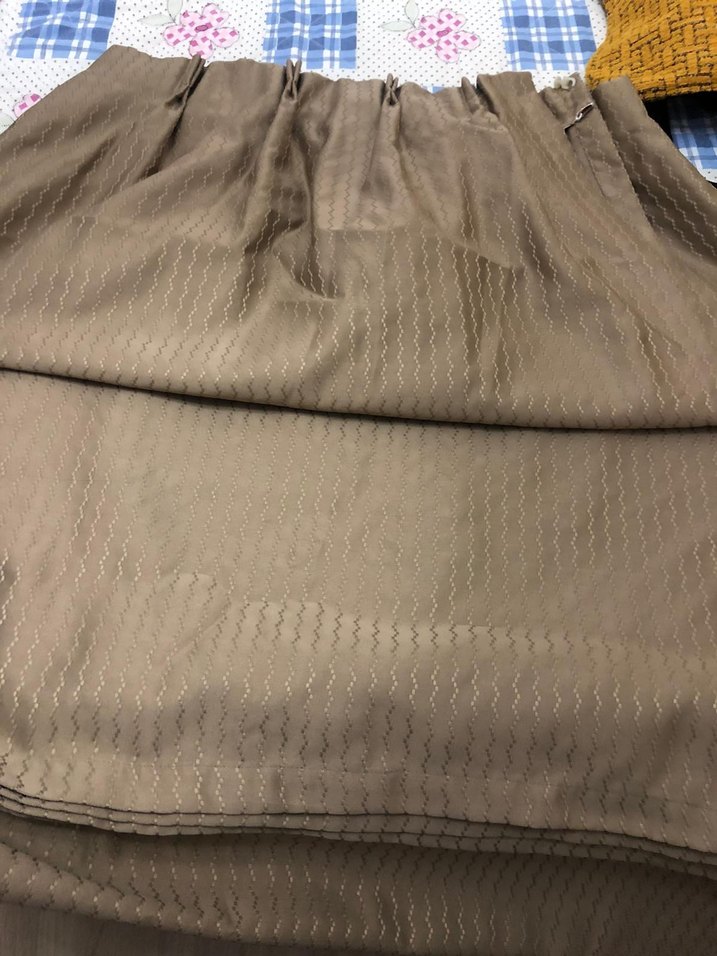 Bej Düz Perde 110 cm  en 255 boy ölçüleri 2 parça - Görsel 4