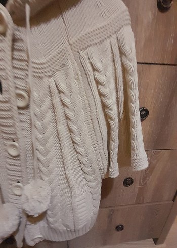 Bohem Tarzı Kapüşonlu Örgü Hırka - Görsel 3