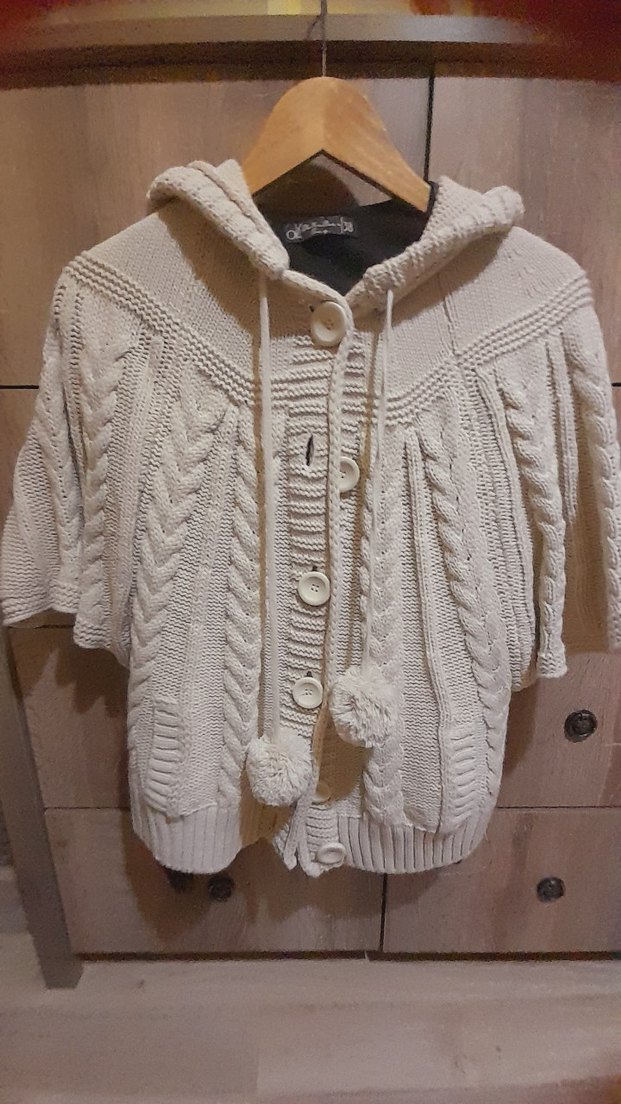 Bohem Tarzı Kapüşonlu Örgü Hırka - Görsel 2