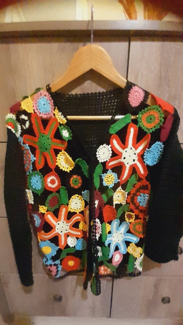 Renkli Örgü Bohem Kadın Hırka - Görsel 3