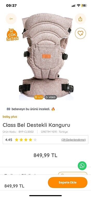 Sıfır E bebek kanguru ( ana kucağı ))