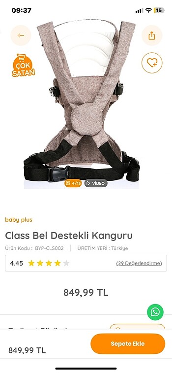 Beden Sıfır E bebek kanguru ( ana kucağı ))