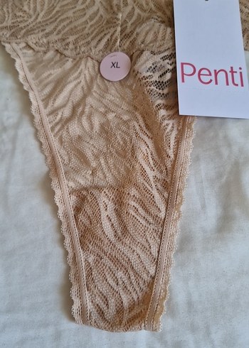 Penti Penti Nakışlı Bej Midi Kadın İç Çamaşırı