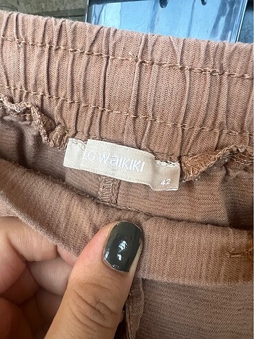 42 Beden camel Renk Waikiki keten pantolon