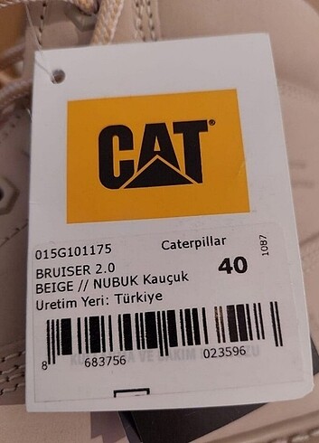 40 Beden CAT CATERPİLLAR BEJ RENK NUBUK KAUCUK 40 NUMARA