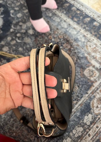 Tokalı Siyah Deri Kadın Çanta - Görsel 10