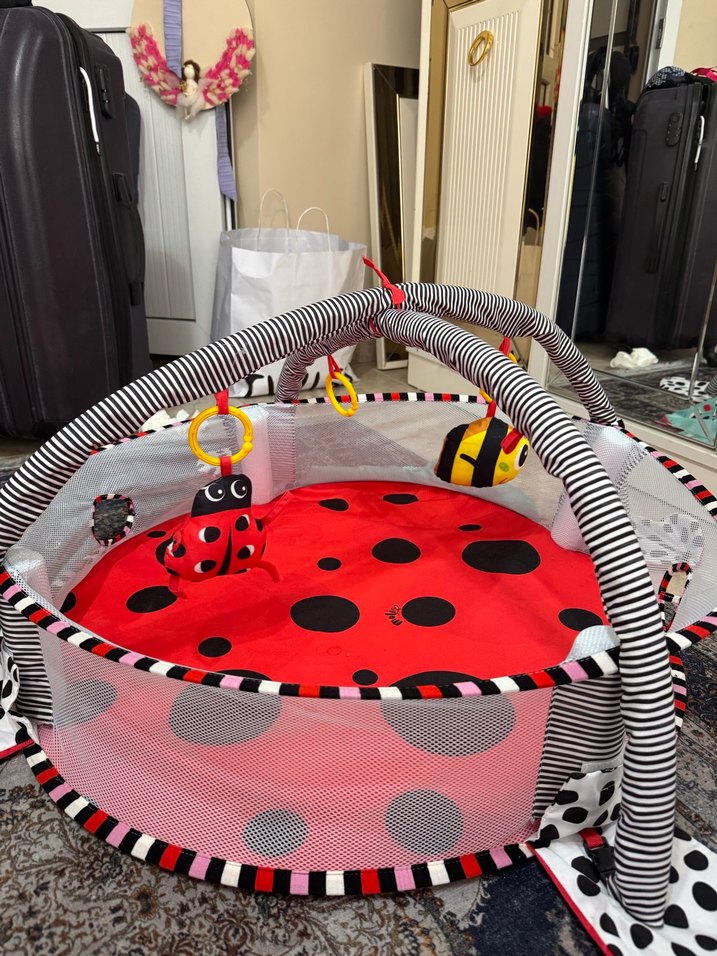 Renkli Uğur Böceği Desenli Bebek Oyun Halısı - Görsel 5