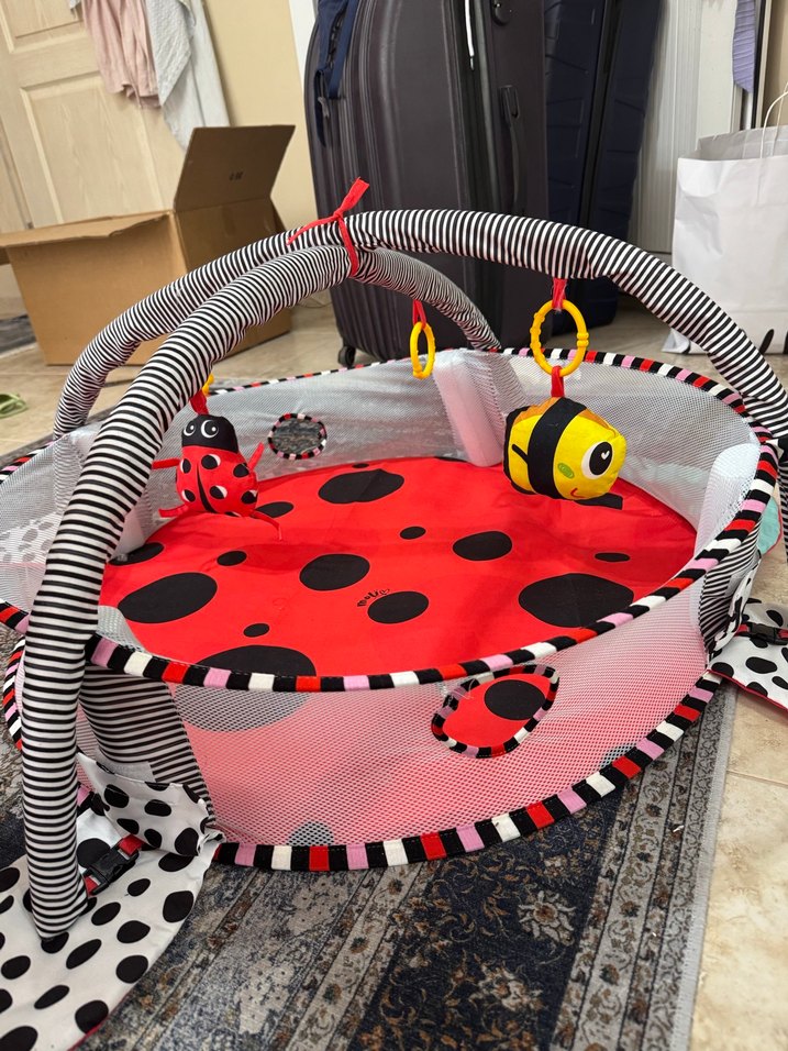 Renkli Uğur Böceği Desenli Bebek Oyun Halısı - Görsel 4