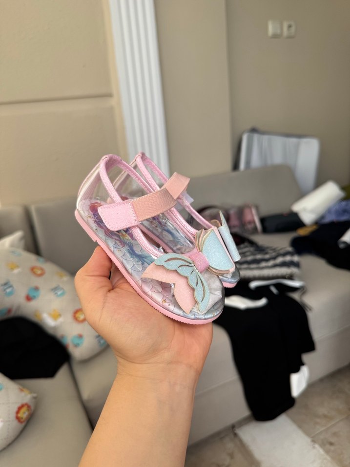 Kız Çocuk Pembe Kurdeleli Babet - Görsel 2