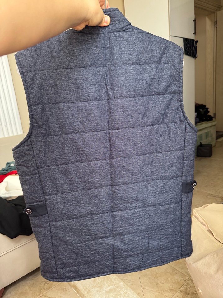 Süvari Gri Denim Fermuarlı Erkek Yelek - Görsel 3