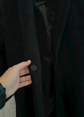 Mango-Siyah Uzun Klasik Kaban - Görsel 5