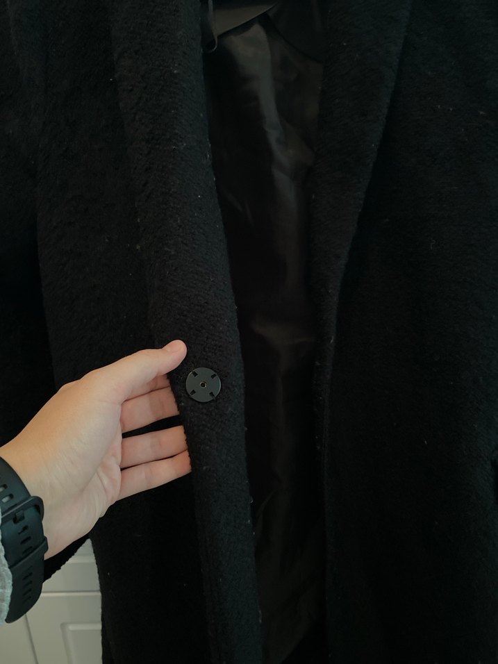 Mango-Siyah Uzun Klasik Kaban - Görsel 5