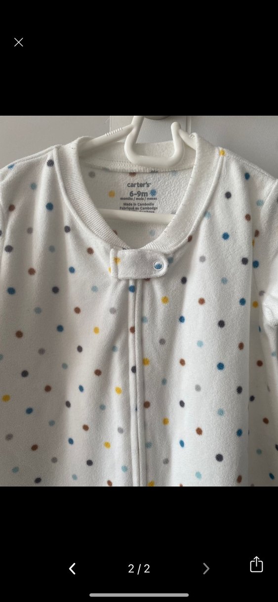 Beyaz Puantiyeli Bebek Uyku Tulumu - Görsel 2