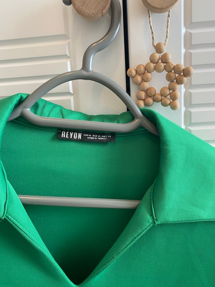 Yeşil V Yaka Kadın Sweatshirt - Görsel 2