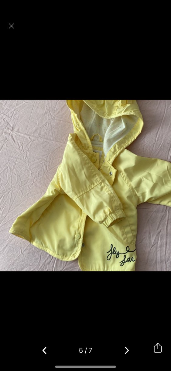 Zara sarı Sarı Kapüşonlu Kız Çocuk Yağmurluk - Görsel 4