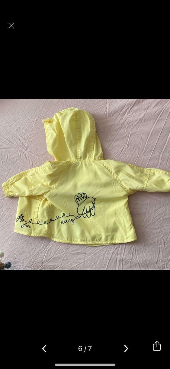 Zara sarı Sarı Kapüşonlu Kız Çocuk Yağmurluk - Görsel 5