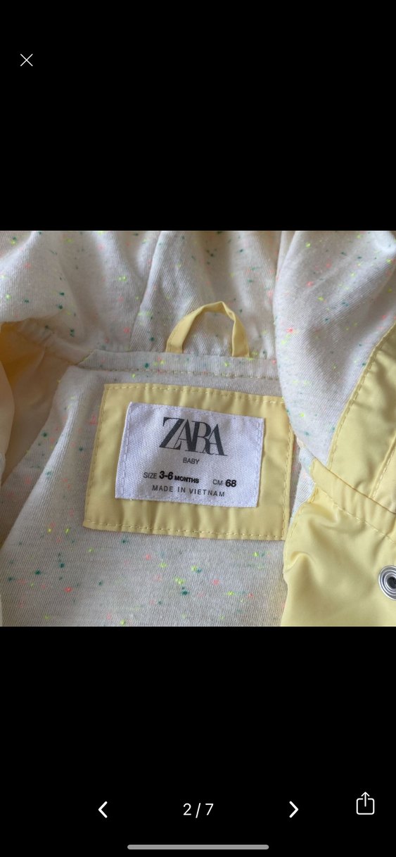 Zara sarı Sarı Kapüşonlu Kız Çocuk Yağmurluk - Görsel 2