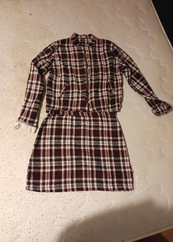 Bordo Ekose Mini Kadın takım - Görsel 3