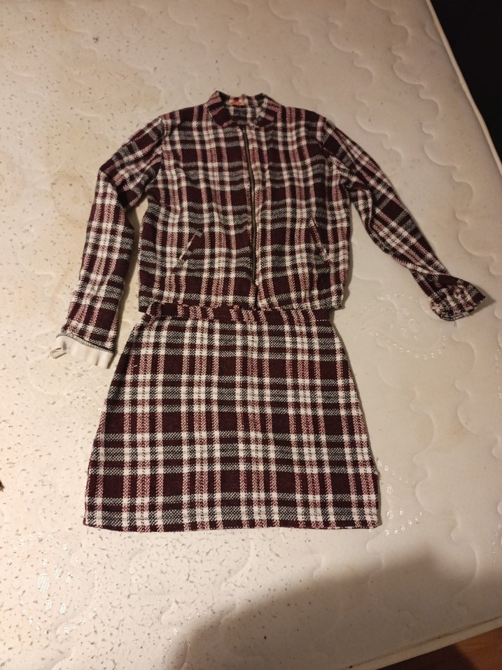 Bordo Ekose Mini Kadın takım - Görsel 3