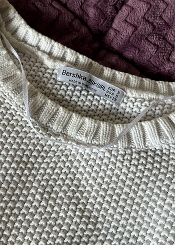 Bershka pamuklu beyaz kazak - Görsel 2