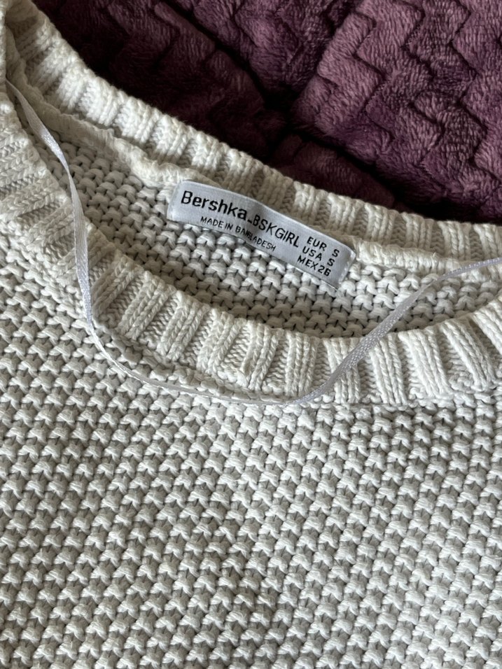 Bershka pamuklu beyaz kazak - Görsel 2