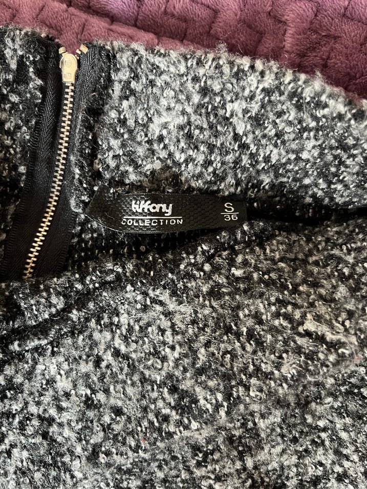 Tiffany gri kırçıllı pileli etek - Görsel 3